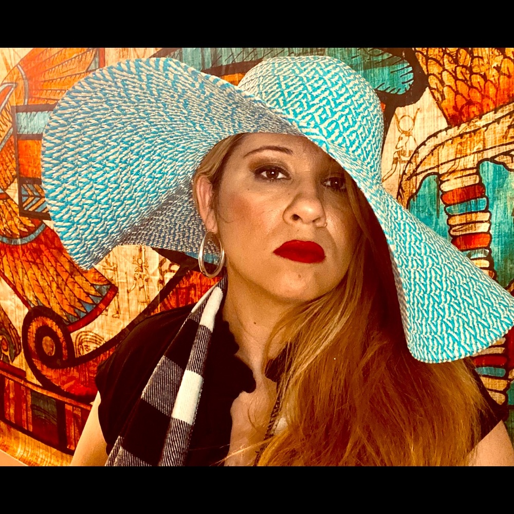 Fancy Floppy Races Beach Green Straw Hat